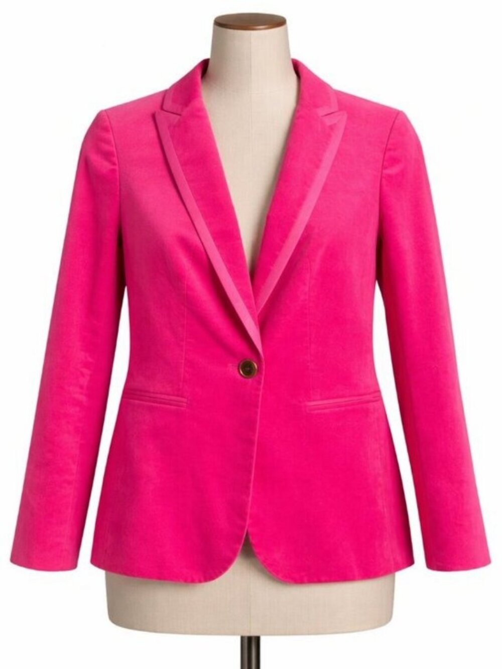 J.Crew Factory Velvet Blazer Pink One Button Size 0